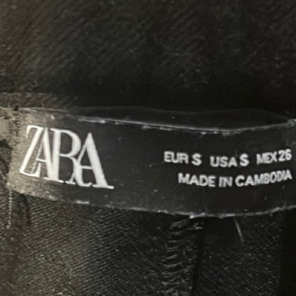 Zara Black High Rise Gartered Waistline Pants size Small - Picture 2 of 15